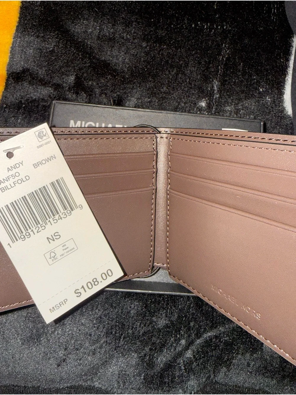 Michael Kors Embossed MK Slim Billfold - Brown
